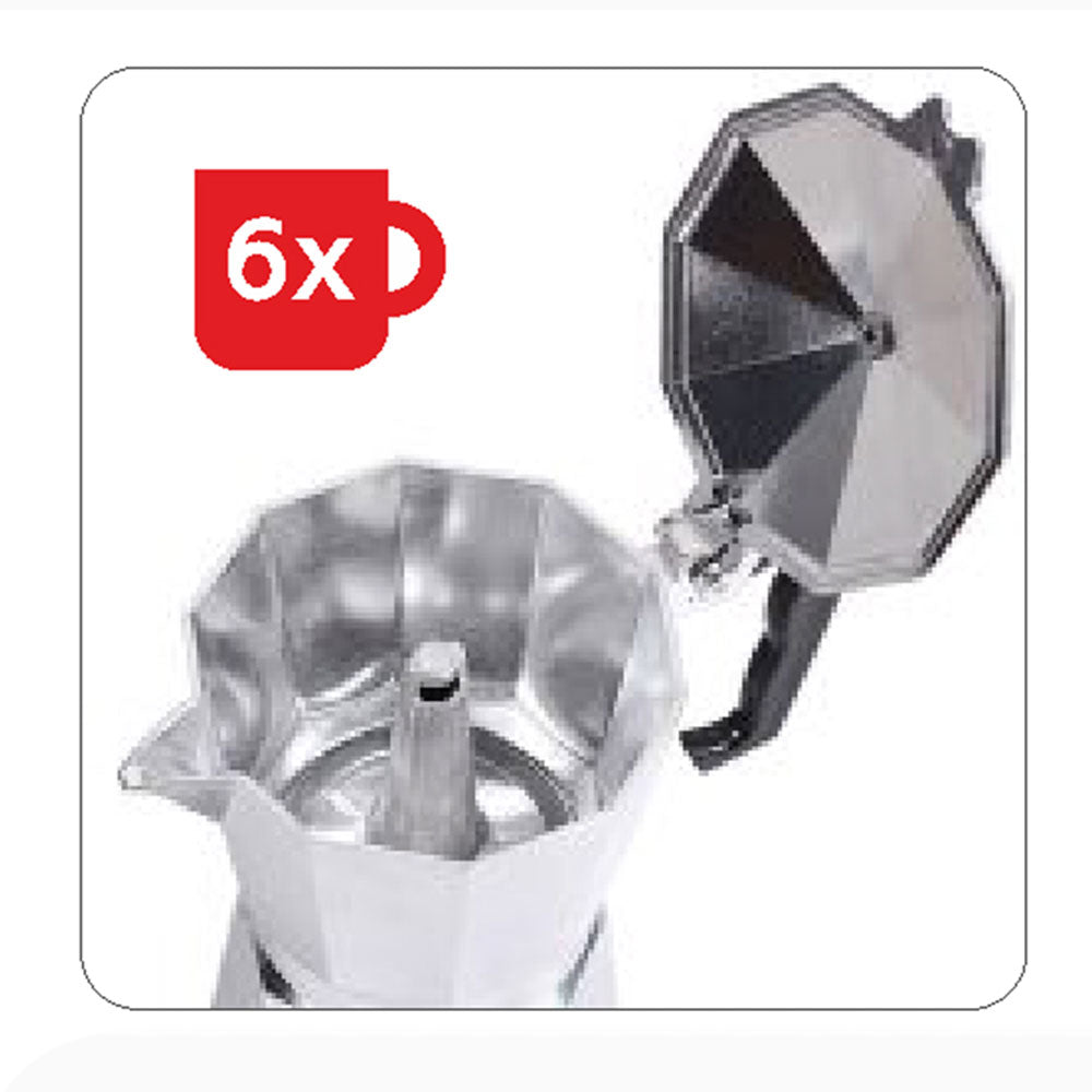 Moka Coffee Maker HAEGER MOKA POT 6 – Aluminum, 6 cups