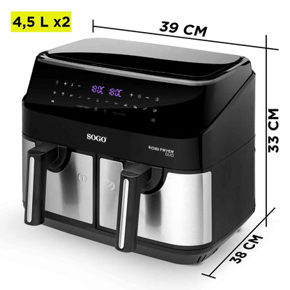 DOUBLE BASKET AIR FRYER DIGI FRYER DUO 1750W