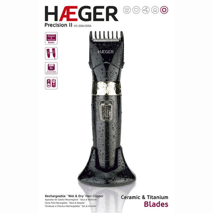 Cordless Hair Clipper HAEGER PRECISION II – Wet & Dry