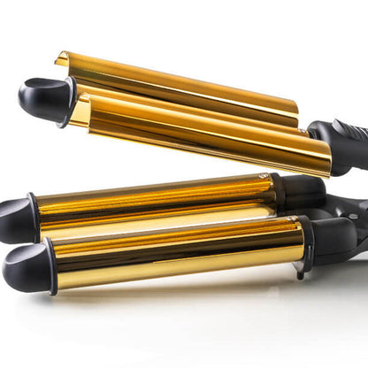 Triple Barrel Curling Iron HAEGER Golden Curls