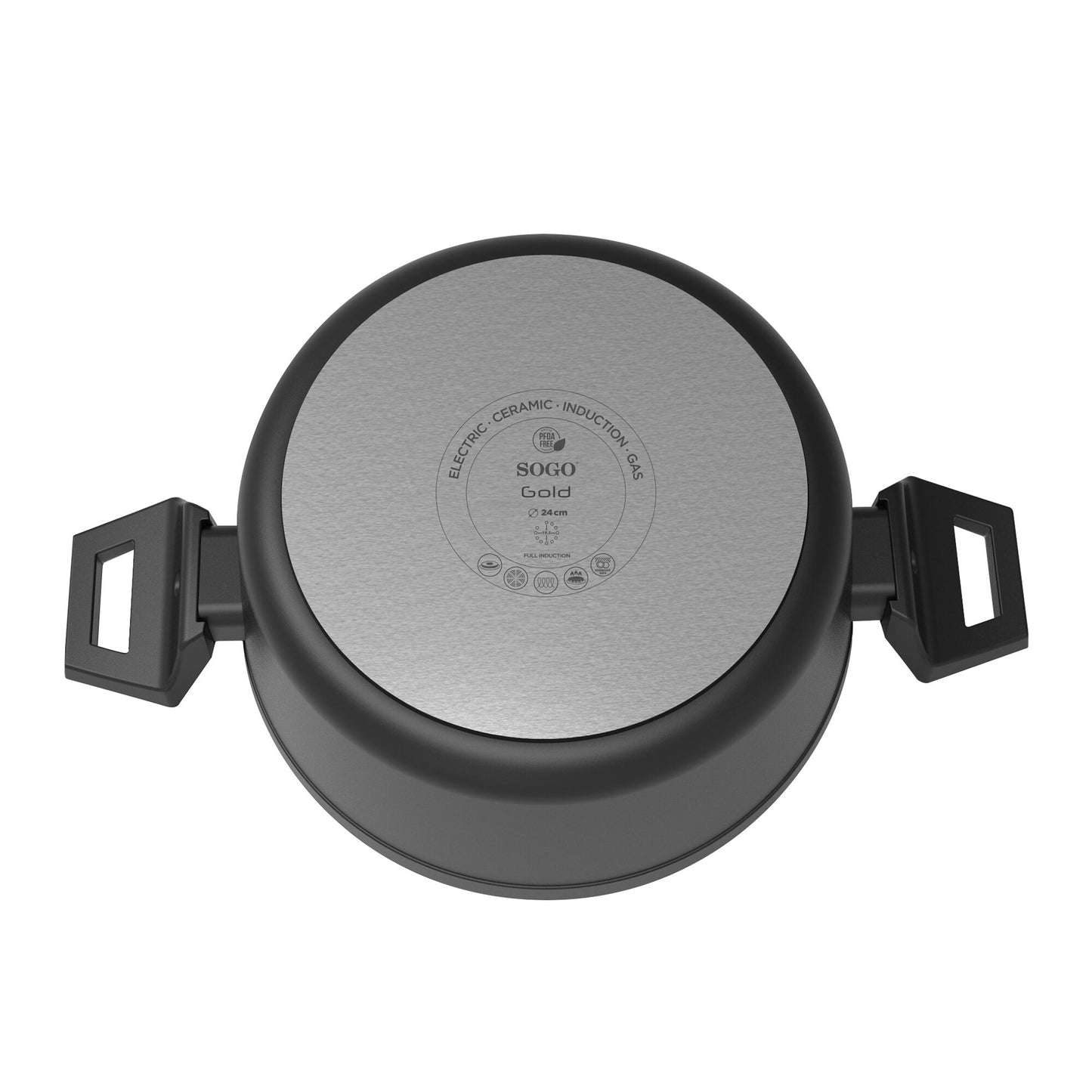 CACEROLA ALTA CON TAPA DE CRISTAL ALUMINIO FORJADO GOLD SERIES 24cm