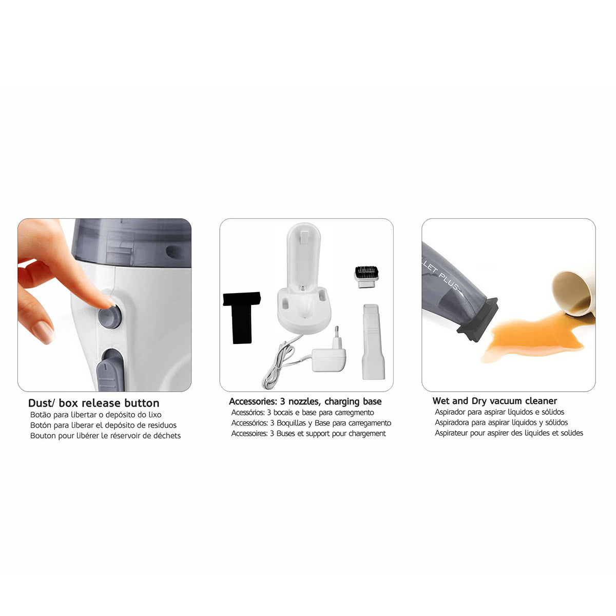 HAEGER Bullet Plus accessories – 3 nozzles, charging base, wet & dry