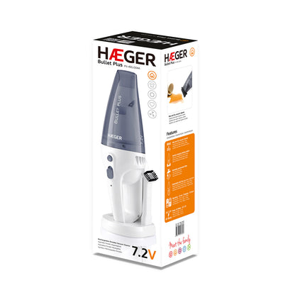 HAEGER Bullet Plus packaging box – 7.2V rechargeable portable vacuum
