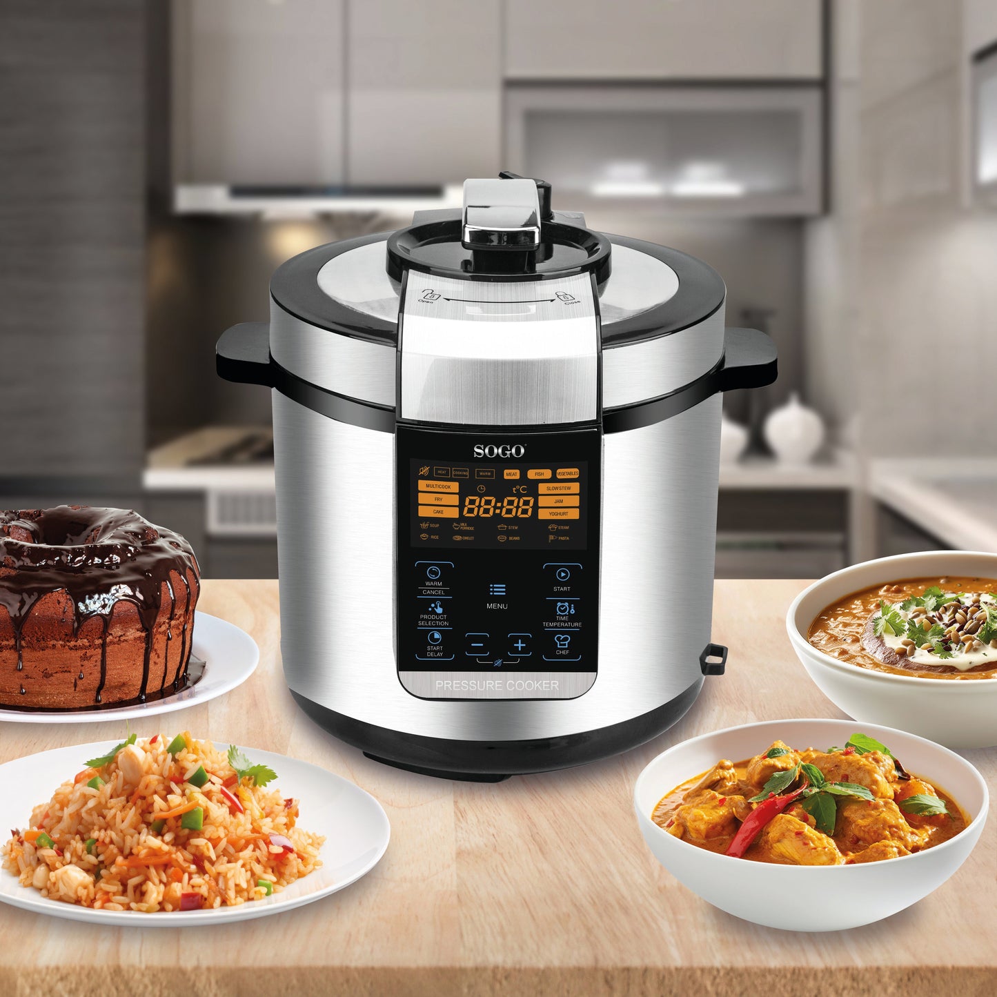 DELUXE MULTIFUNCTION PRESSURE COOKER 6L 1000W